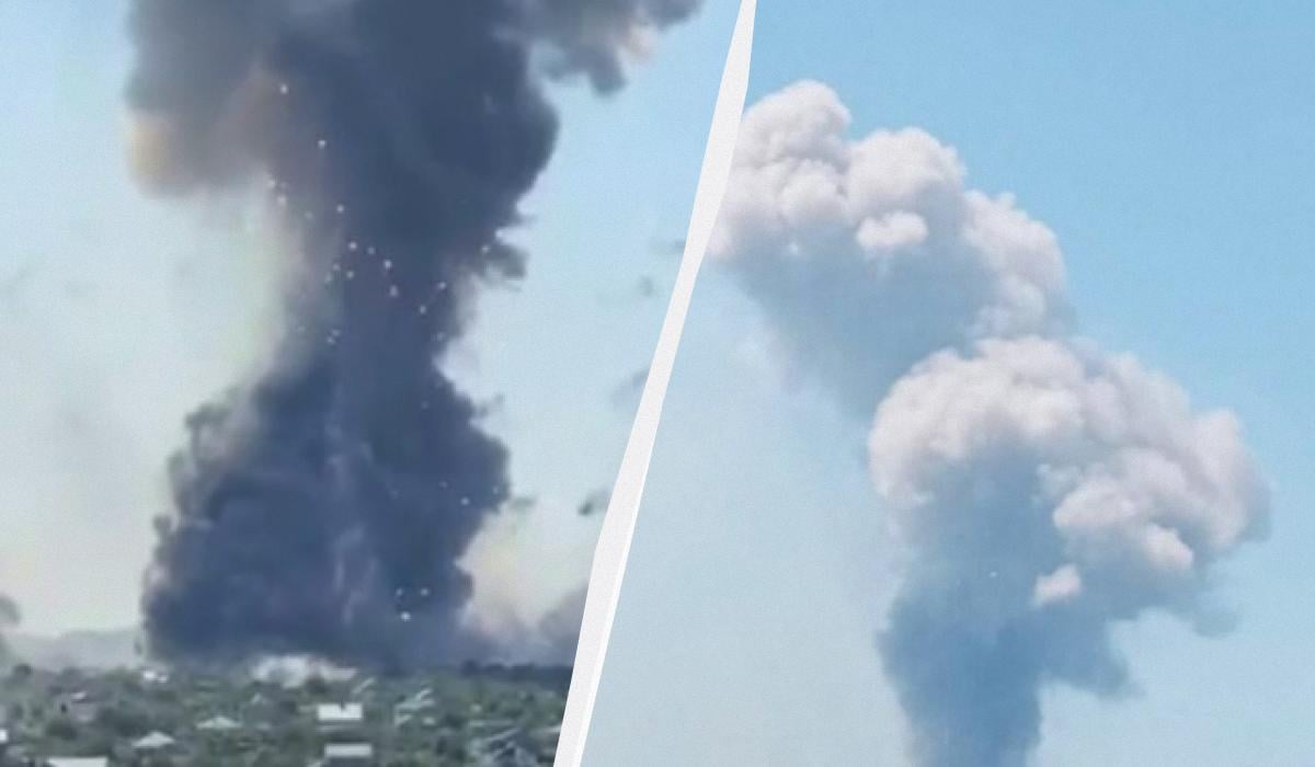 На військовому полігоні поблизу Хмельницького стався вибух з подальшою детонацією На військовому полігоні поблизу Хмельницького стався вибух з подальшою детонацією