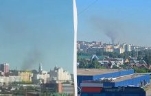 Российская Пенза под атакой дронов: на заводе вспыхнул пожар (видео)