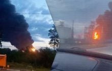 Дроны массированно атаковали Россию: поражено базу сжиженного газа и другие объекты (видео)