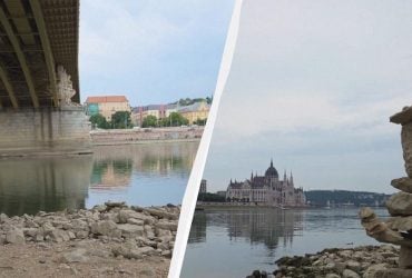 Дунай обмелел настолько, что люди могут дойти пешком почти до середины русла (фото)