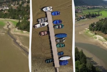 Інстаграмне озеро на кордоні зі Швейцарією спорожніло через виснажливу спеку (фото)
