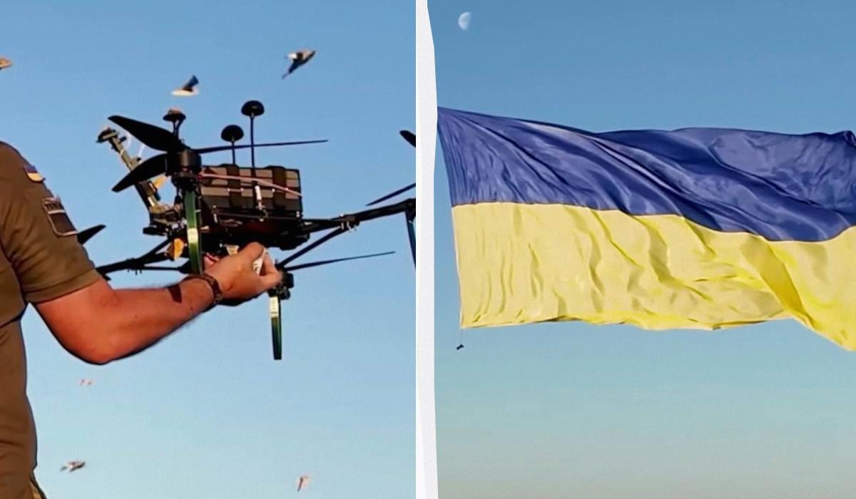 Над Чорним морем замайорів велечезний прапор України: прикордонники показали відео Над Чорним морем замайорів велечезний прапор України: прикордонники показали відео