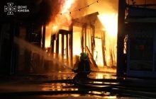 У Києві після російської атаки масштабна пожежа, постраждали люди (фото)