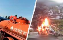 В "Азове" показали, как дроны разносят десятки вражеских цистерн с топливом в Донецкой области (видео)