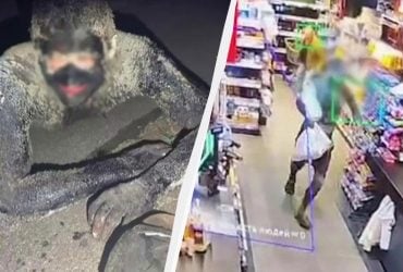 У Києві чоловік стрибнув у бочку зі смолою, щоб непомітно пограбувати магазин (відео)