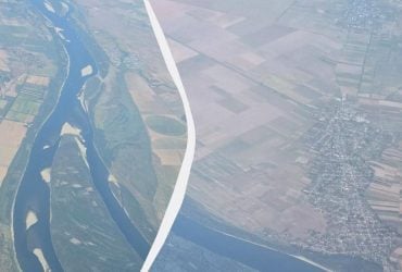 Дунай обмелел настолько, что из самолета видны огромные песчаные острова (фото)