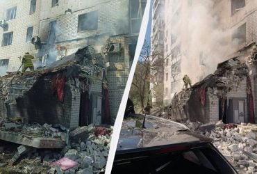 Російський безпілотник влучив у багатоповерхівку в центрі Чернігова: є поранені