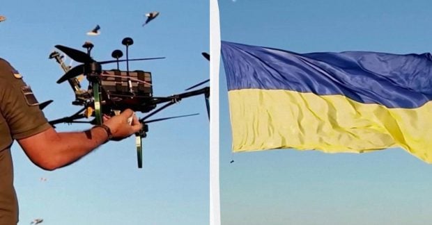 прикордонники підняли гігантський стяг над Чорним морем