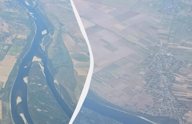 Дунай обмілів настільки, що з літака видно величезні піщані острови (фото)