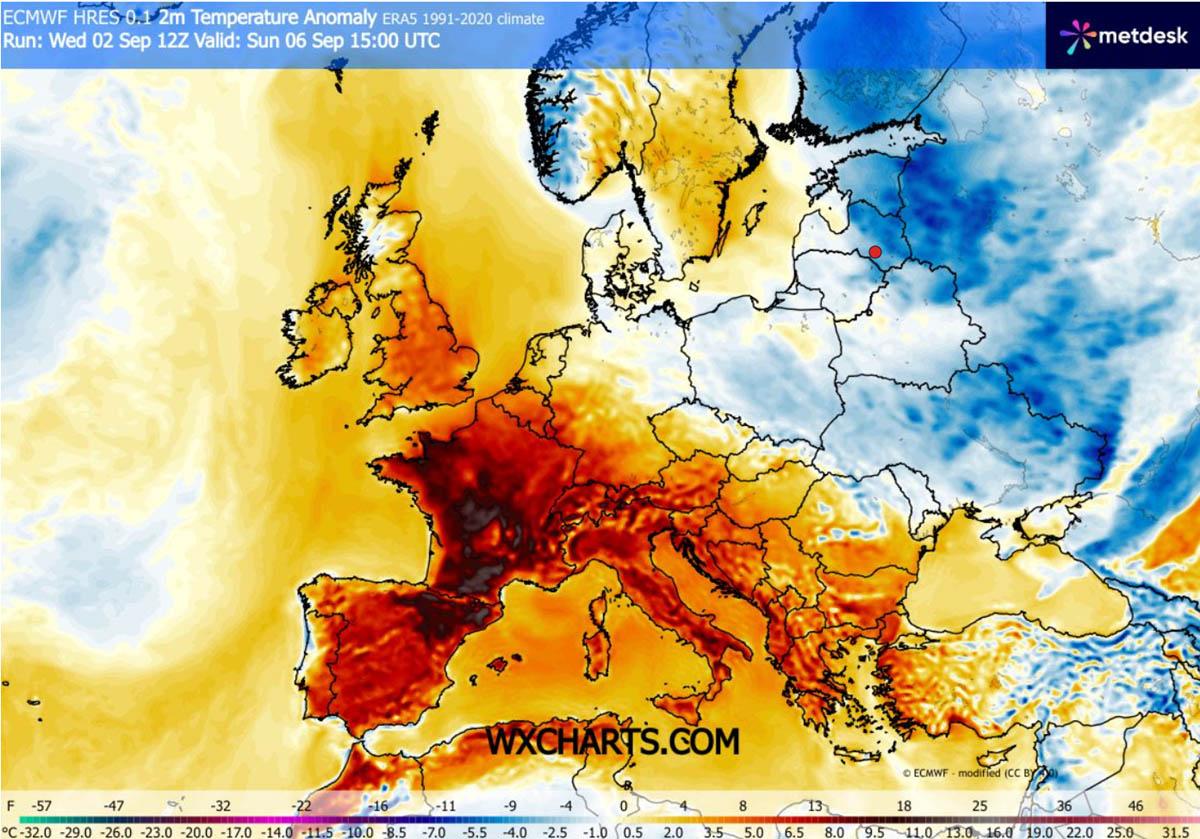 До +44° на початку вересня: Європу охопить екстремальна спека (карта) До +44° на початку вересня: Європу охопить екстремальна спека (карта)
