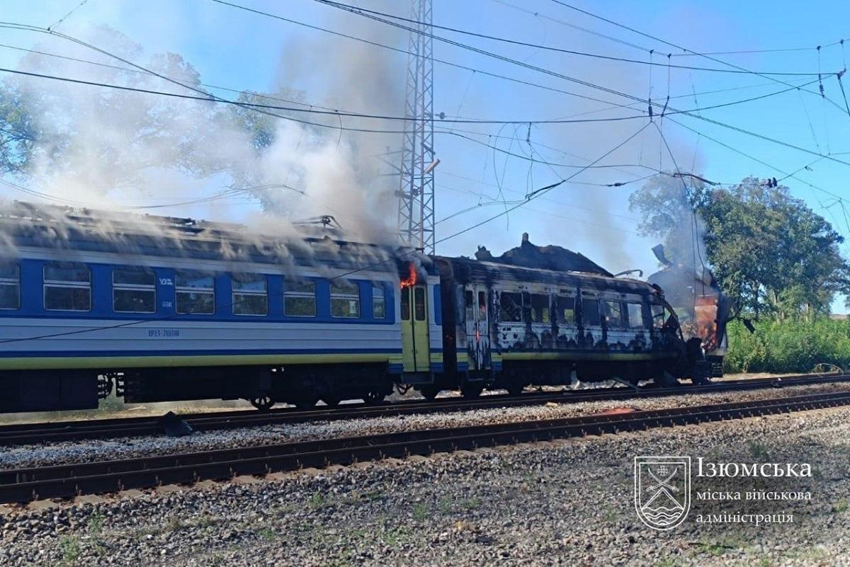 РФ атаковала поезд в Харьковской области: произошел пожар, есть пострадавшие РФ атаковала поезд в Харьковской области: произошел пожар, есть пострадавшие