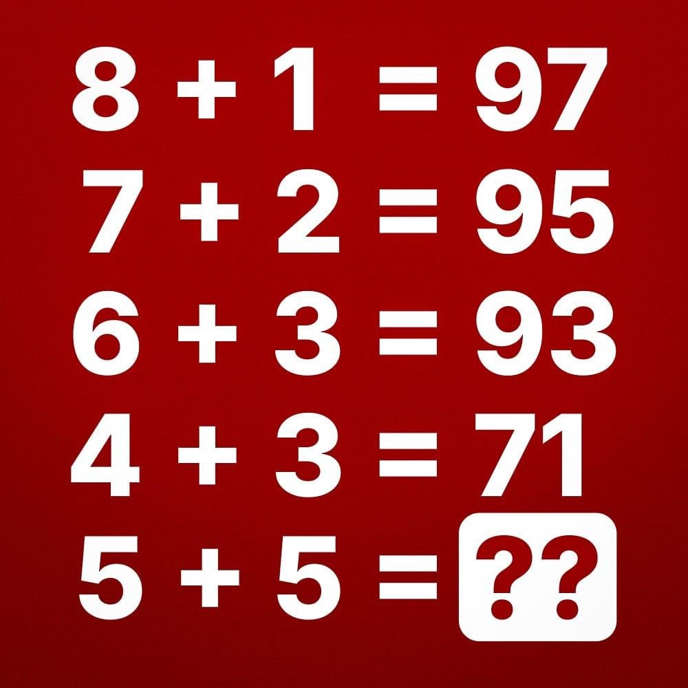 Если 7 + 2 = 95, то сколько будет 5 + 5: математическая головоломка Если 7 + 2 = 95, то сколько будет 5 + 5: математическая головоломка