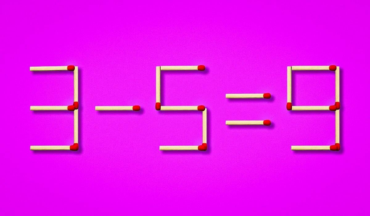 Какие две спички нужно переставить, чтобы выправить математическое равенство