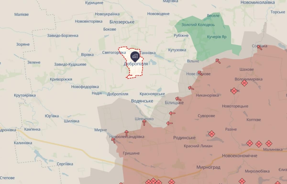 Росія окупувала село, через яке вона може вдарити по Добропіллю з півдня, - DeepState Росія окупувала село, через яке вона може вдарити по Добропіллю з півдня, - DeepState