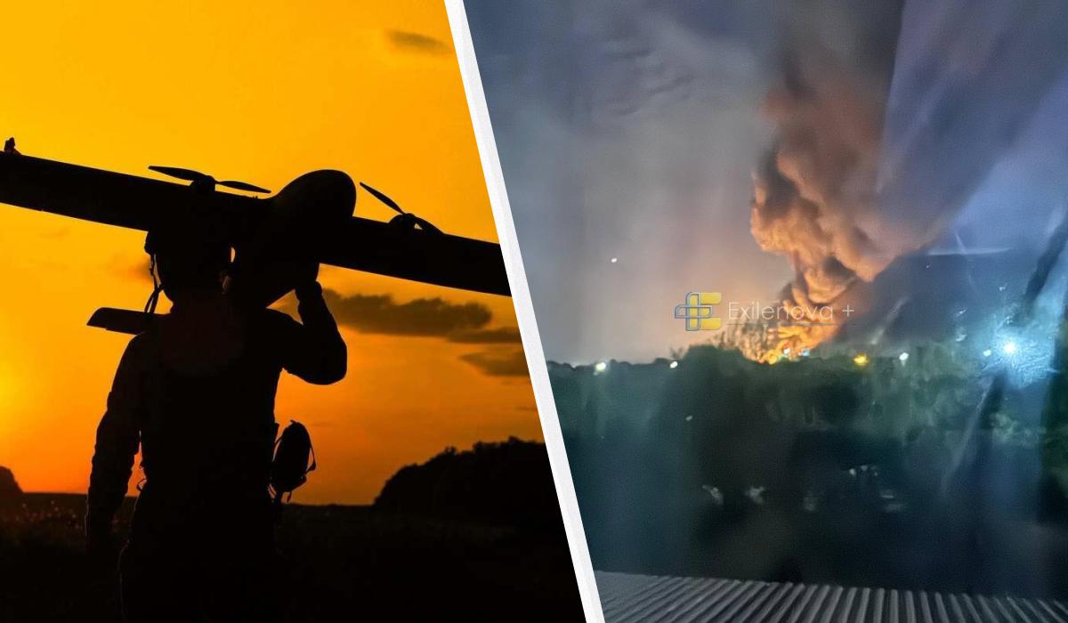Беспилотники ударили по нефтебазе в РФ: бушует пожар (видео) Беспилотники ударили по нефтебазе в РФ: бушует пожар (видео)