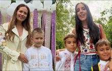 Несмотря на атаки и тревоги: украинские звезды 1 сентября повели детей в школы (фото)