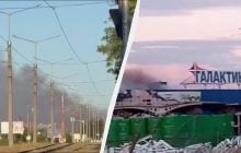 В окупованому Маріуполі після атаки палає торговий центр (відео)