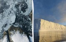 Гигантский айсберг откололся от Гренландии и врезался в остров (фото)