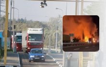 На кордоні України з Польщею пролунали вибухи, загорілась АЗС (фото, відео)