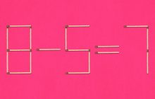 Нужно вычеркнуть две спички, чтобы равенство 8 − 5 = 7 стало верным