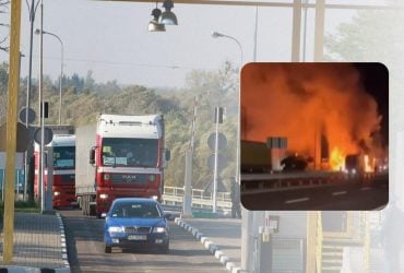 На границе Украины с Польшей раздались взрывы, загорелась АЗС (видео)