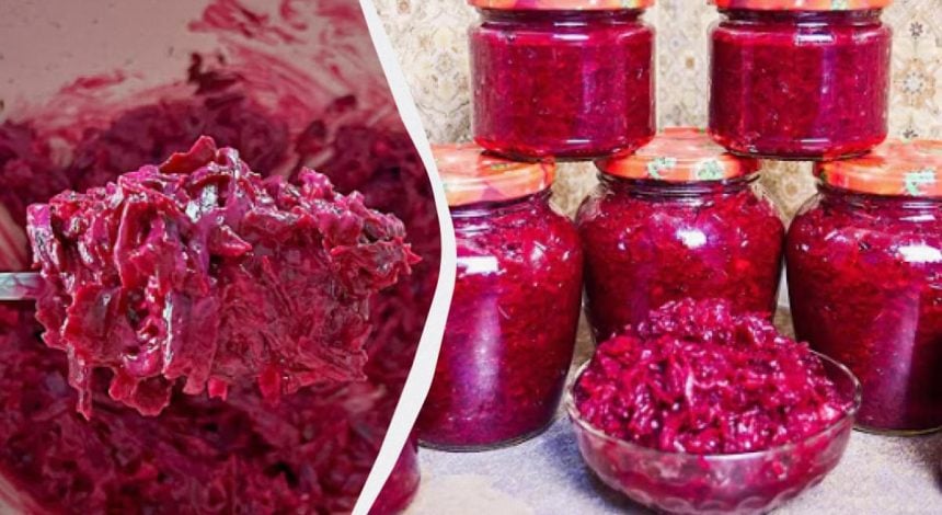 Хочется есть ложкой прямо из банки: рецепт свеклы с чесноком на зиму