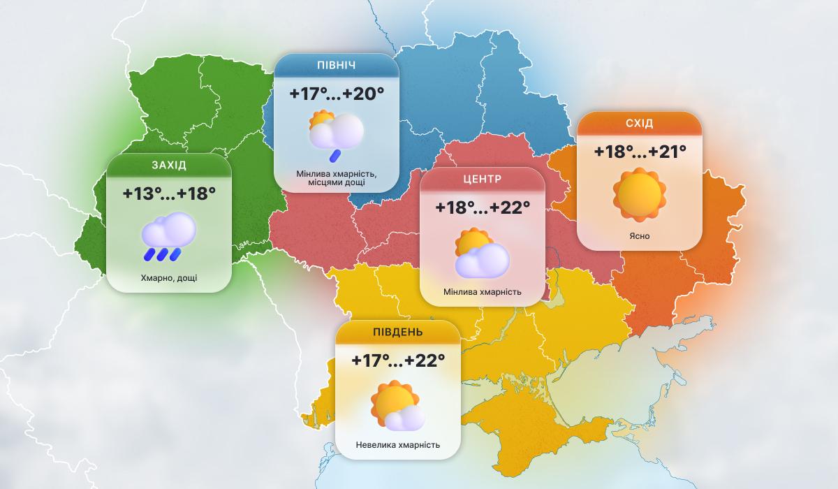 З 9 жовтня в Україні почнуться дощі та різко похолоднішає до +13° (карта)