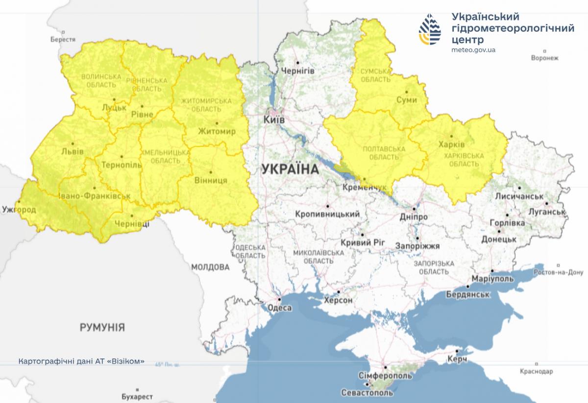 В Україні на два дні оголосили І рівень небезпеки: де зіпсується погода (карта) В Україні на два дні оголосили І рівень небезпеки: де зіпсується погода (карта)
