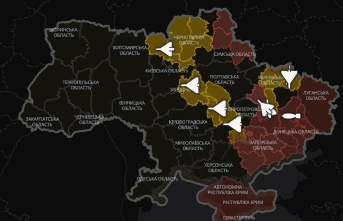 У застосунку 'Повітряна тривога' тепер доступна карта руху російських дронів і ракет У застосунку 'Повітряна тривога' тепер доступна карта руху російських дронів і ракет