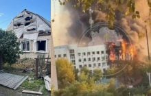 У Павлограді масштабна пожежа в адмінбудівлі після російського удару
