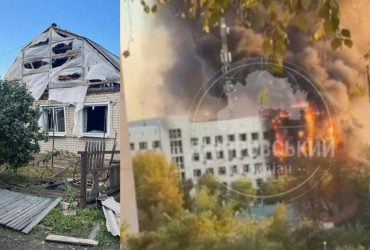 У Павлограді масштабна пожежа в адмінбудівлі після російського удару