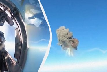 Повітряні сили показали, як український винищувач знищує російську Герань (відео)